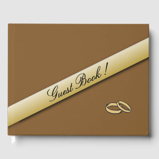Simple Russet and Gold Wedding Guest Book