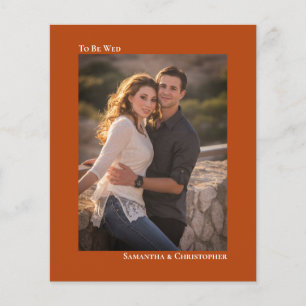 Simple Rust Orange BUDGET Wedding Photo Invitation