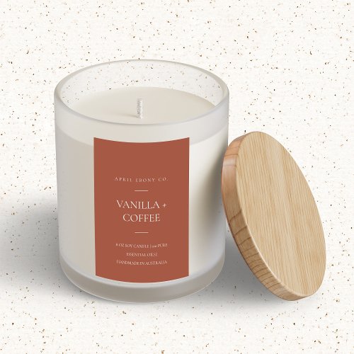 SIMPLE RUST TERRACOTTA RED MINIMAL MODERN CANDLE FOOD LABEL