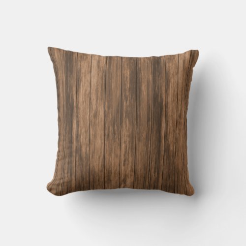 Simple Rustic Barn Yarn Wood Throw Pillow