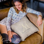 Simple Rustic Beige Burlap Monogrammed Throw Pillow<br><div class="desc">Elevate the charm of your home with this Simple Rustic Beige Burlap Monogrammed Throw Pillow. It's a unique blend of function and style perfect for enhancing every nook and corner. With its easily personalizable design, it allows you to showcase your personality and cater to your aesthetic tastes. It provides cozy...</div>