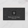 Simple Rustic Black Gray Vintage Leather Monogram Business Card