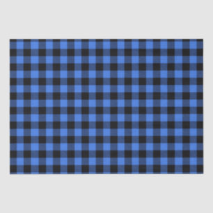 Simple Rustic Blue Black Buffalo Plaid Decoupage Tissue Paper