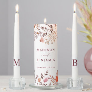 Simple Rustic Boho Chic Wedding Wildflowers Unity Candle Set