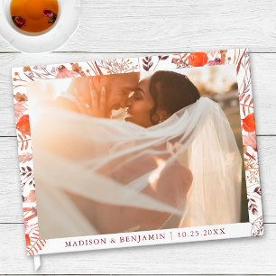 Simple Rustic Boho Chic Wildflowers Photo Wedding Guest Book