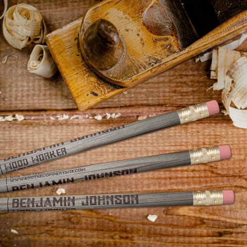 Simple Rustic Burned Letters Wood Worker Pencil