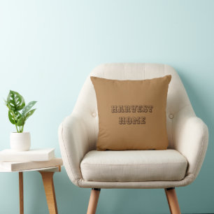 Simple Rustic caramel brown autumn harvest home Throw Pillow