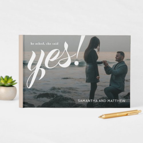 Simple Rustic Chic She Said Yes Engagement Party  Guest Book