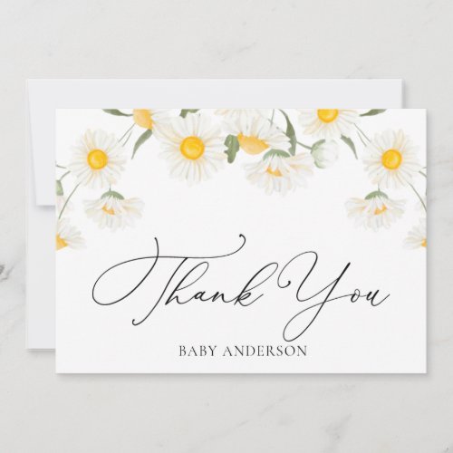 Simple Rustic Daisy Flower Thank You Postcard