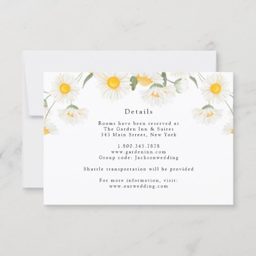 Simple Rustic Daisy Flowers Details Card