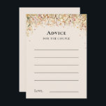 Simple Rustic Fall Beige Wedding Advice Card<br><div class="desc">This Simple Rustic Fall Beige Wedding Advice Card design features a timeless neutral base palette of beige and gold with delicately muted colorful embellishments of golden branches and lovely autumn florals with softly falling leaves in red, copper, dusty rose, burnt orange, terracotta, and the full fall color flourish. These botanical...</div>