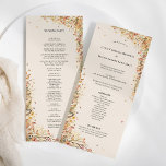 Simple Rustic Fall Beige Wedding Flat Program<br><div class="desc">This Simple Rustic Fall Beige Wedding Flat Program design features a timeless neutral base palette of beige and gold with delicately muted colorful embellishments of golden branches and lovely autumn florals with softly falling leaves in red, copper, dusty rose, burnt orange, terracotta, and the full fall color flourish. These botanical...</div>