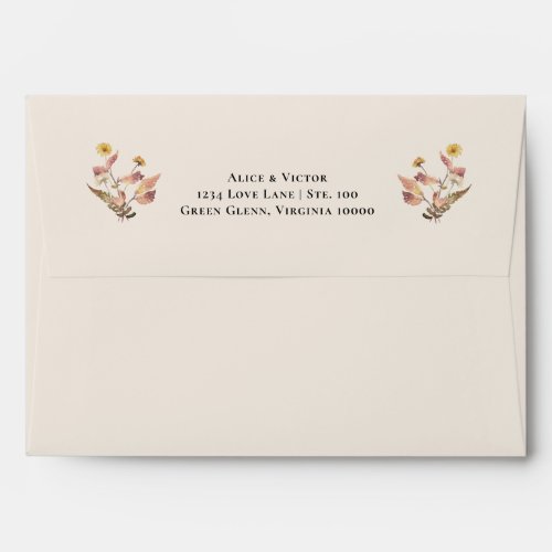 Simple Rustic Fall Beige Wedding Mailing Envelope