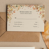 Simple Rustic Fall Beige Wedding Monogram RSVP