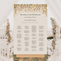 Simple Rustic Fall Beige Wedding Seating Chart
