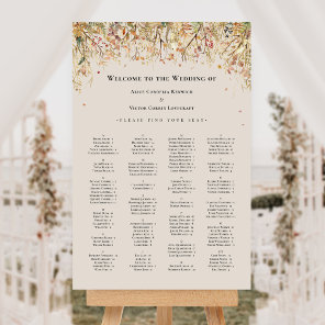 Simple Rustic Fall Beige Wedding Seating Chart Foam Board