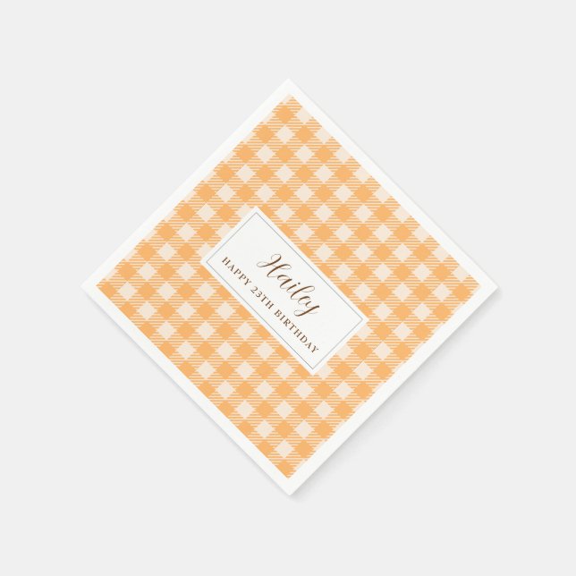 Simple Rustic Farmer's theme orange Paper Napkin  (Corner)