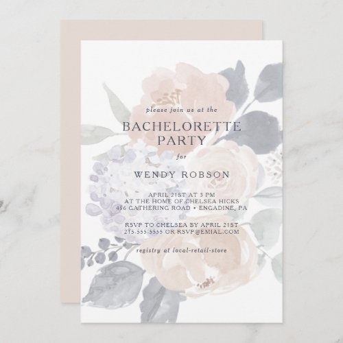 Simple Rustic Floral Bachelorette Party Invitation