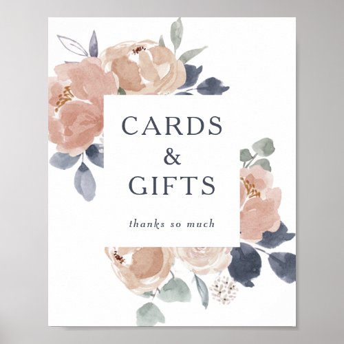 Simple Rustic Floral Cards and Gifts Sign
