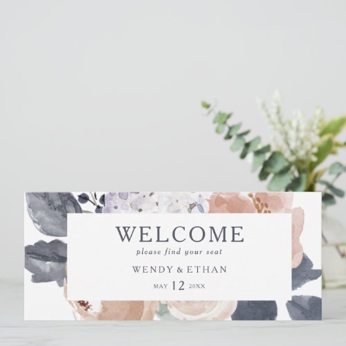 Simple Rustic Floral Hanging Seating Chart Header