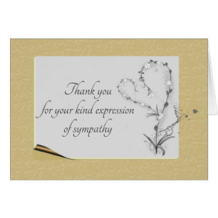 Simple Rustic Floral Heart, Thanks for Sympathy Cards