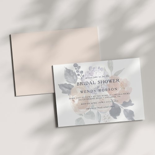 Simple Rustic Floral Horizontal Bridal Shower Invi Invitation