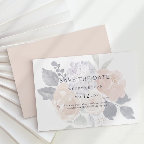 Simple Rustic Floral Horizontal Save the Date