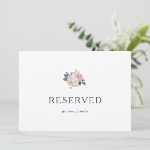 Simple Rustic Floral Reserved Sign