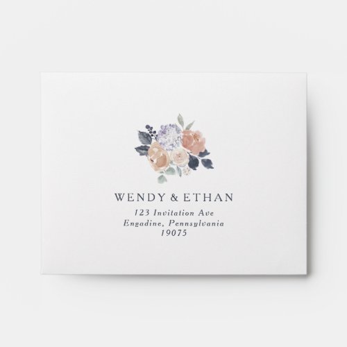 Simple Rustic Floral Self Addressed RSVP Envelope