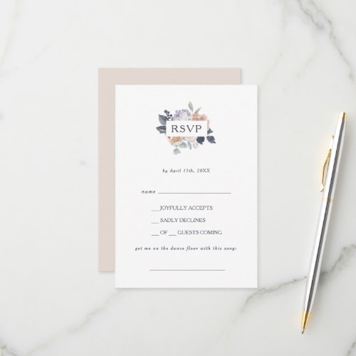 Simple Rustic Floral Song Request RSVP Card