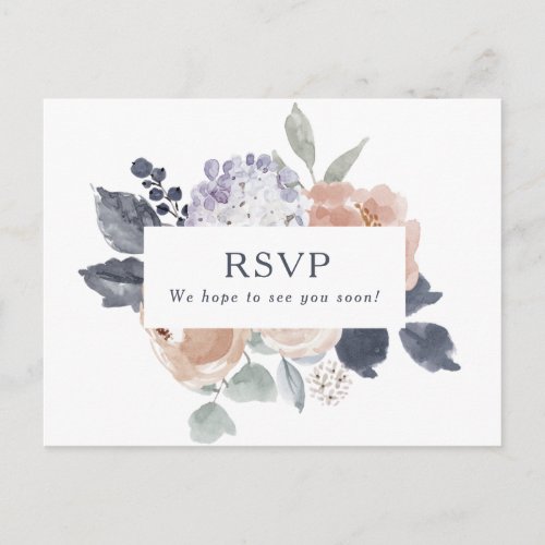 Simple Rustic Floral Song Request RSVP Postcard