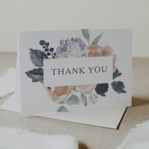 Simple Rustic Floral Thank You Card
