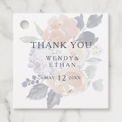 Simple Rustic Floral Thank You Favor Tags