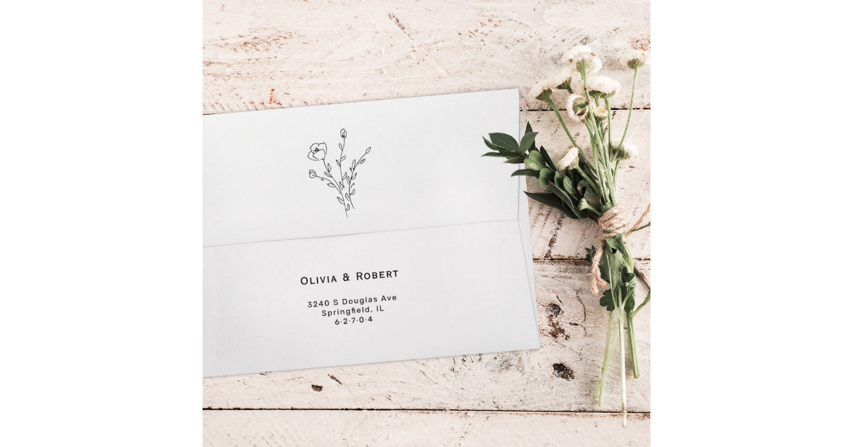 Elegant Ivory Minimalist A7 5x7 Wedding Envelope