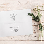Simple Rustic Floral Wedding Envelope at Zazzle