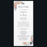 Simple Rustic Floral Wedding Program<br><div class="desc">This simple rustic floral wedding program is perfect for your elegant vintage spring wedding. It is designed with classic rose flowers and simplistic blush peonies. All of which is accompanied by touches of green eucalyptus and navy leaves. With all of these light colorful watercolor flowers, you are sure to get...</div>