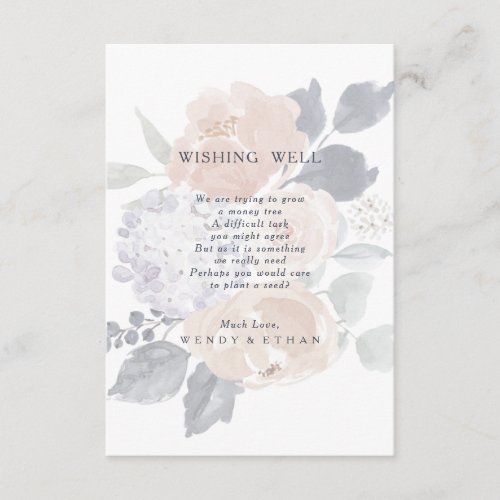 Simple Rustic Floral Wedding Wishing Well Card