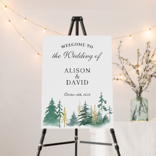 Simple Rustic Forest Wedding Welcome Sign