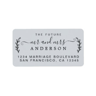 Simple Rustic Future Mr Mrs Wedding Return Address Label