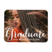 Simple Rustic Graduate Script Photo Graduation Magnet (Horizontal)