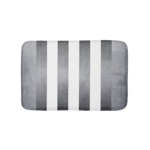 Simple rustic Gray Abstract striped Bath Mat