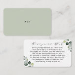 Simple Rustic Greenery Eucalyptus Honeymoon Wish  Enclosure Card<br><div class="desc">As many couples start living together before getting married, most of the time you will not need more household items. A honeymoon wish fund enclosure card is a great way to politely ask your guest to contribute towards your honeymoon expenses. This design features a simple Rustic Greenery Eucalyptus illustration and...</div>