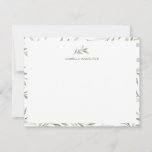 Simple rustic greenery Personalized Stationery Note Card