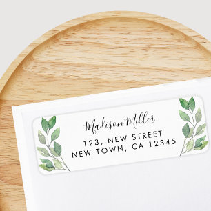 Simple Rustic Greenery Return Address Label