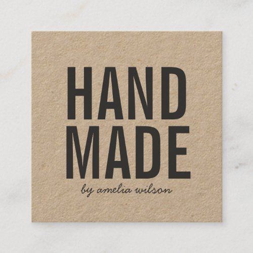 Simple Rustic Handmade Kraft Social Media Square Business Card