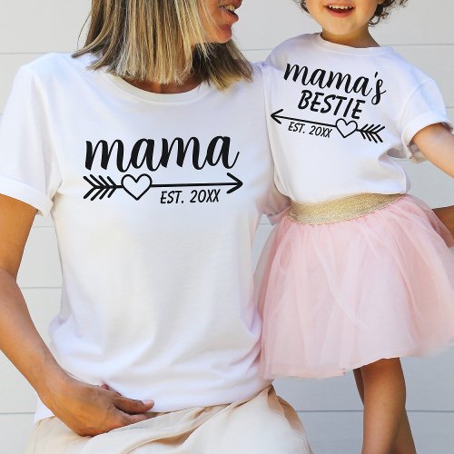 Simple Rustic Heart Arrow Mamas Bestie Child T_Shirt