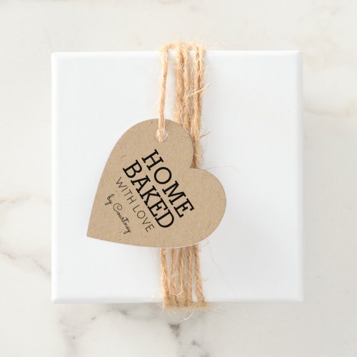 Simple  Rustic Home Baked with love Kraft Tag