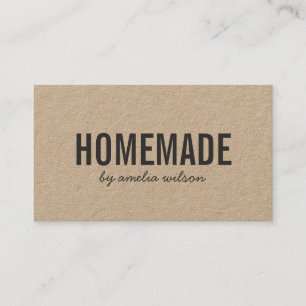 Simple Rustic Homemade Social Media Kraft Business Card