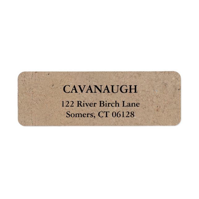 Simple Rustic Kraft Address Label (Front)