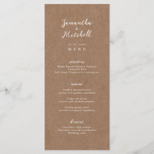 Simple Rustic Kraft Brown Menu